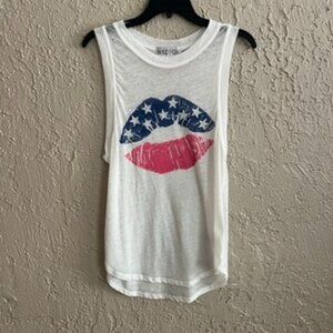 ❤️ Wildfox Red White & You Luna Tank
